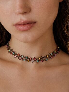 Multicolor Vintage boho style necklace